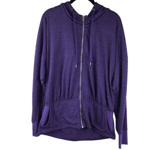 Athleta Purple Batwing & Robin Jacket Thumb Holes Purple Hoodie Size L
